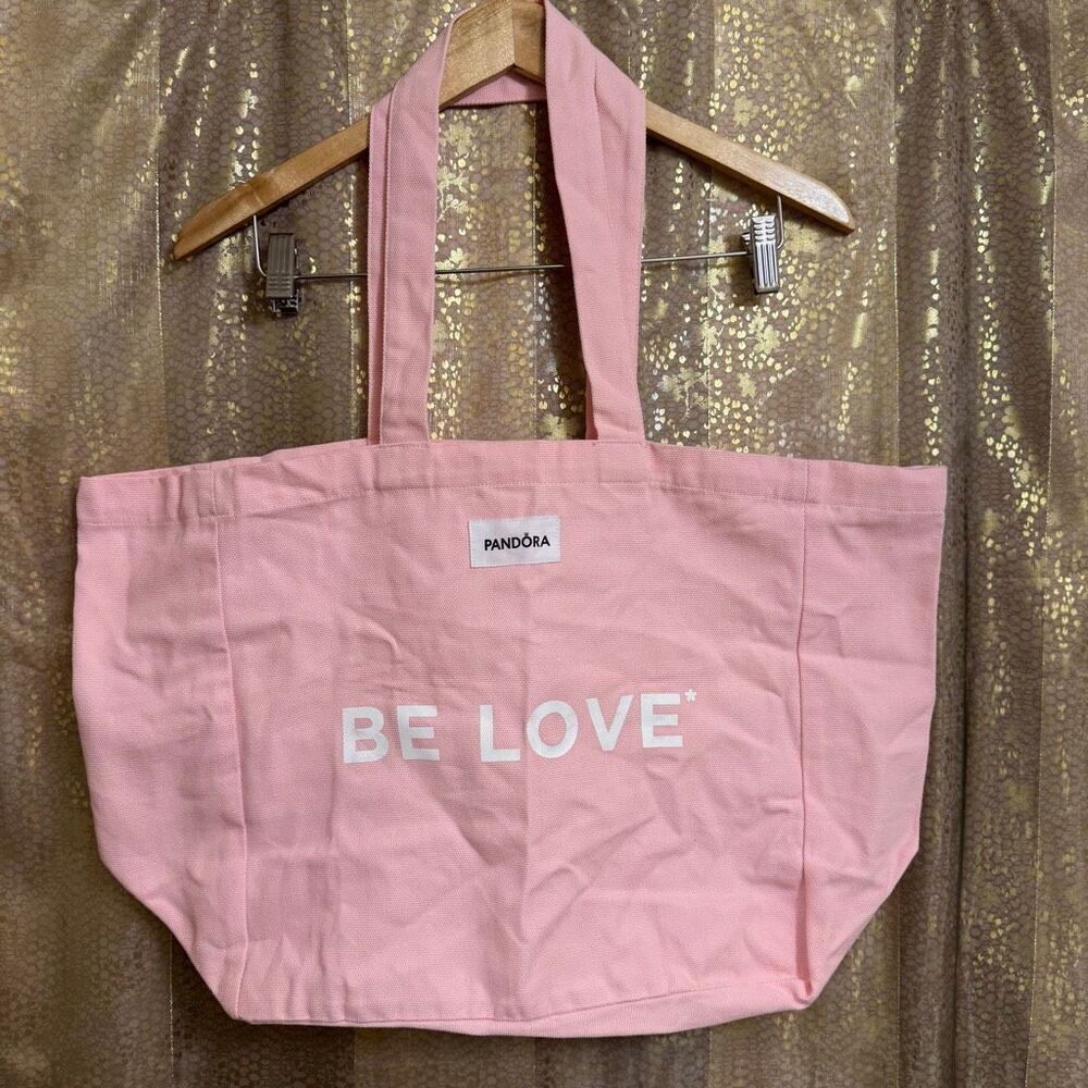 Pandora Light Pink Be Love Canvas Tote Bag Large